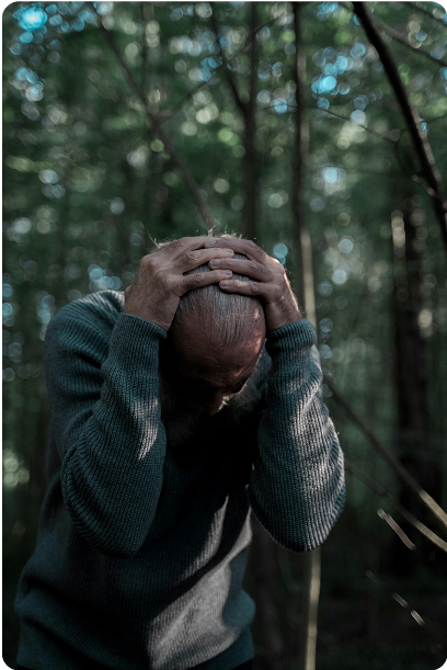 Adulto con problemas de depresión