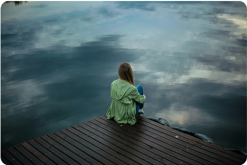 Mujer en situación de depresión